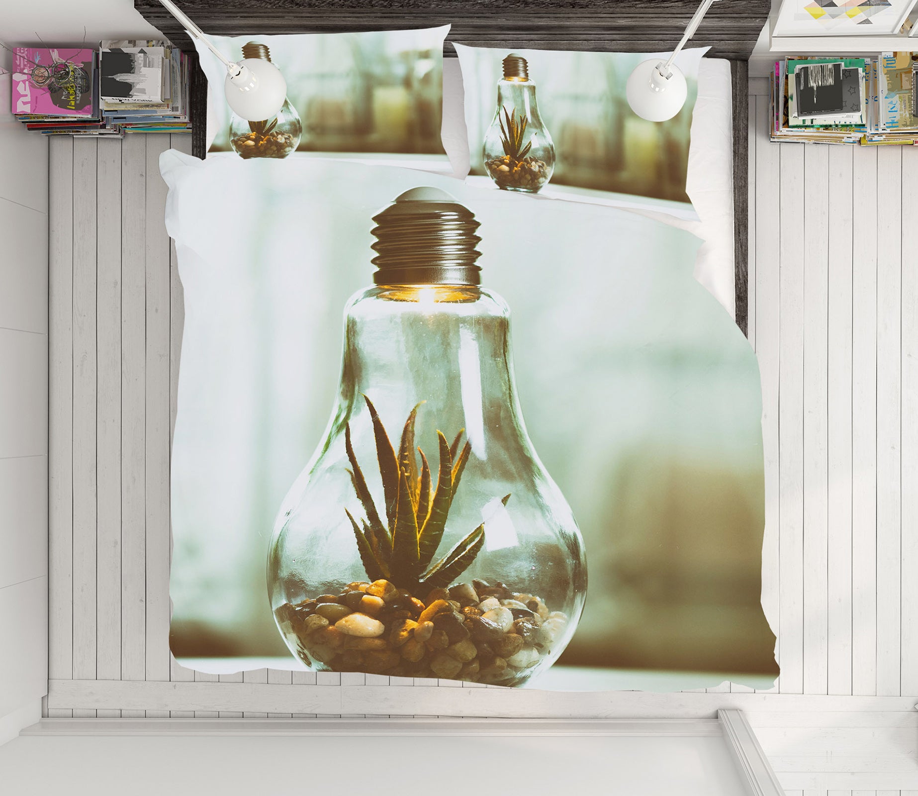 3D Light Bulb 19139 Bed Pillowcases Quilt