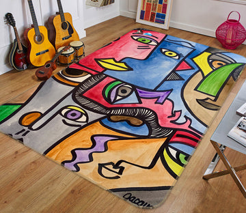 3D Abstract Caricature 8215 Jacqueline Reynoso Rug Non Slip Rug Mat
