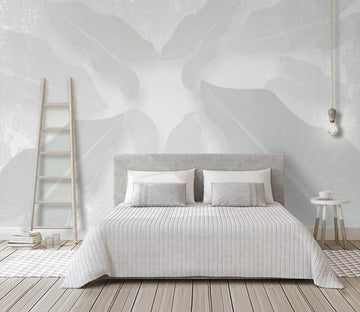 3D White Leaves 3044 Wall Murals