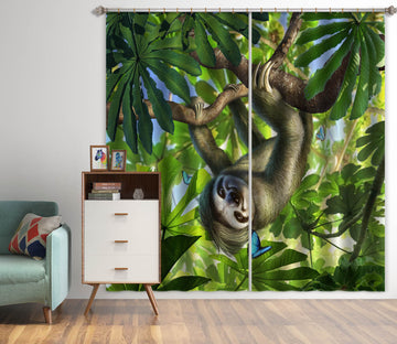 3D Sloth 86094 Jerry LoFaro Curtain Curtains Drapes