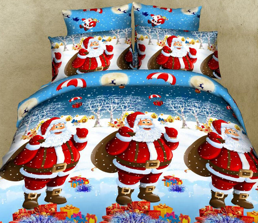 3D Santa Claus Pattern 46011 Christmas Quilt Duvet Cover Xmas Bed Pillowcases