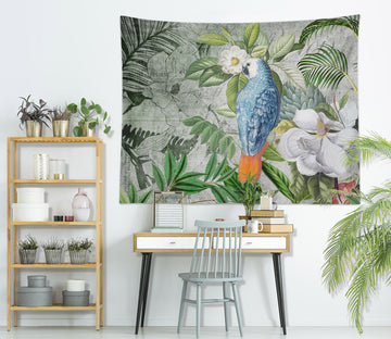 3D Blue Parrot Leaves 11863 Andrea haase Tapestry Hanging Cloth Hang