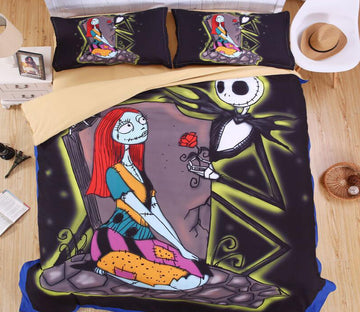 3D Zombie Couple Rose 6020 Bed Pillowcases Quilt