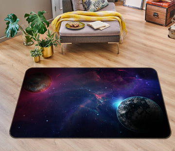 3D Starry Sky Planet 36195 Non Slip Rug Mat