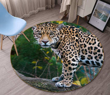 3D Leopard 82199 Animal Round Non Slip Rug Mat