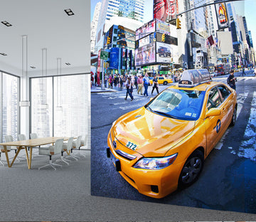 3D City Taxi 444 Vehicle Wall Murals