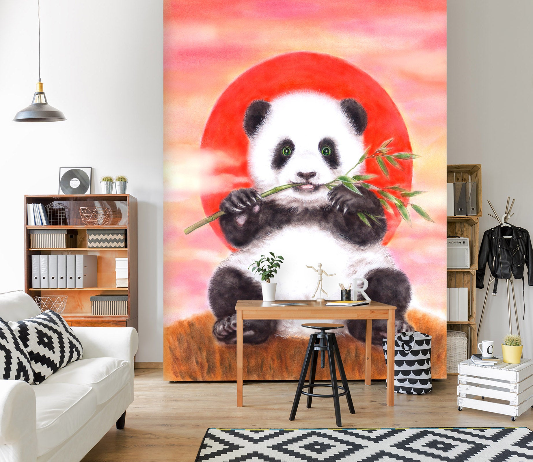 3D Sun Panda 5489 Kayomi Harai Wall Mural Wall Murals