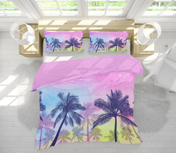 3D Coconut Tree 59199 Bed Pillowcases Quilt
