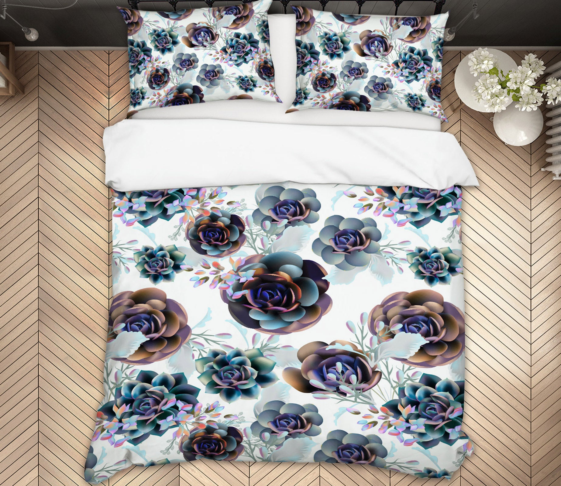 3D Flowers 15069 Bed Pillowcases Quilt