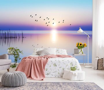 3D Sunset Bird Lake 1133 Wall Murals Wallpaper AJ Wallpaper 2 