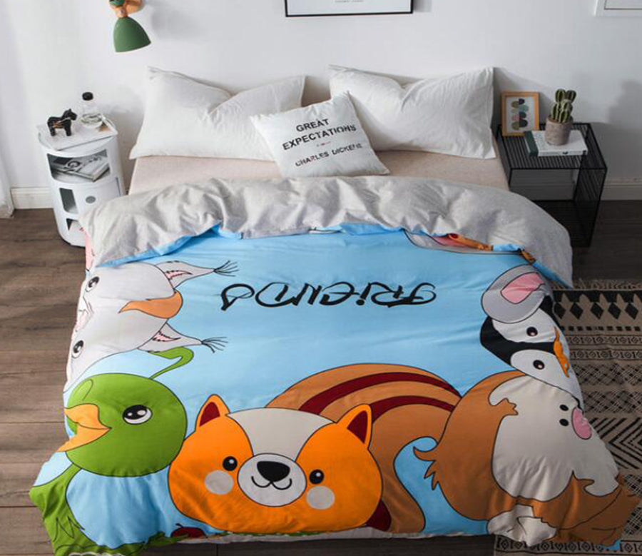 3D Cartoon Little Animals 3021 Bed Pillowcases Quilt