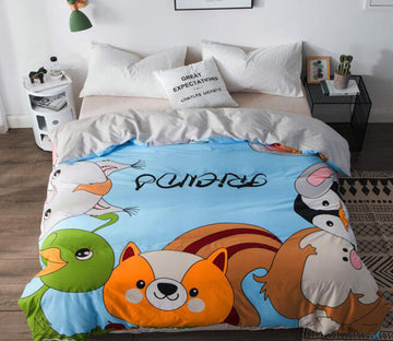 3D Cartoon Little Animals 3021 Bed Pillowcases Quilt