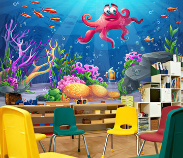 3D Cartoon Underwater World 163 Wall Murals