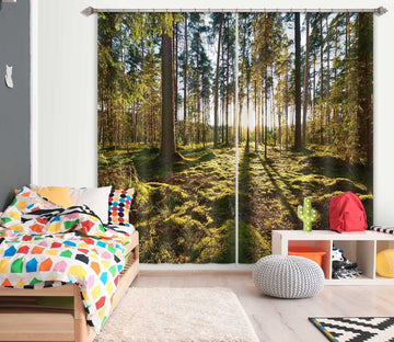 3D Sunny Forest 821 Curtains Drapes Wallpaper AJ Wallpaper 