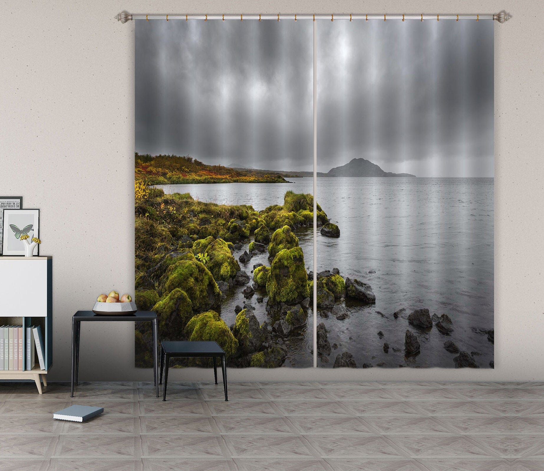 3D Sea Stones 119 Marco Carmassi Curtain Curtains Drapes Curtains AJ Creativity Home 