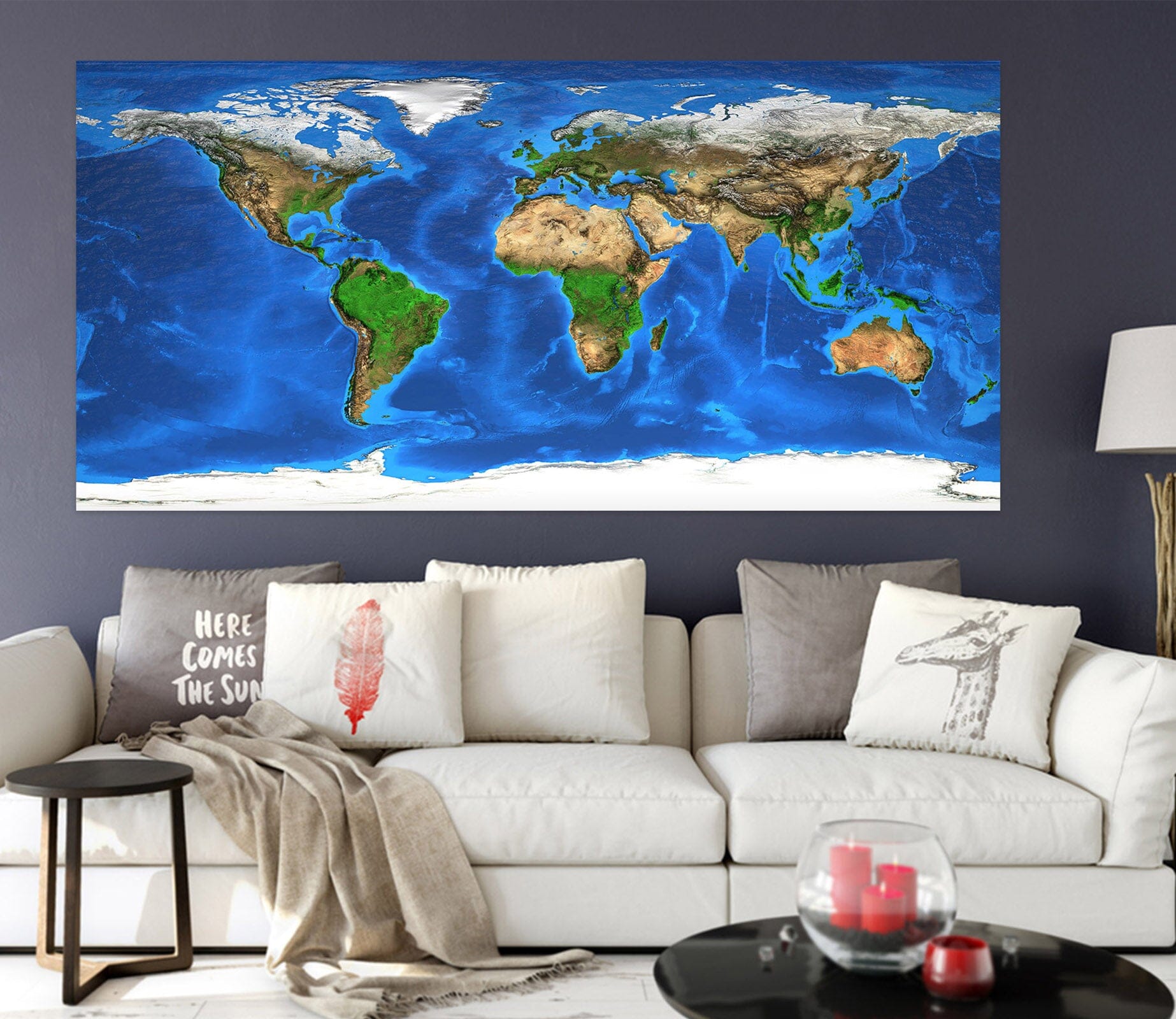 3D Green Island 238 World Map Wall Sticker Wallpaper AJ Wallpaper 2 