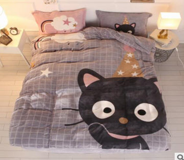 3D Black Cat 18036 Bed Pillowcases Quilt