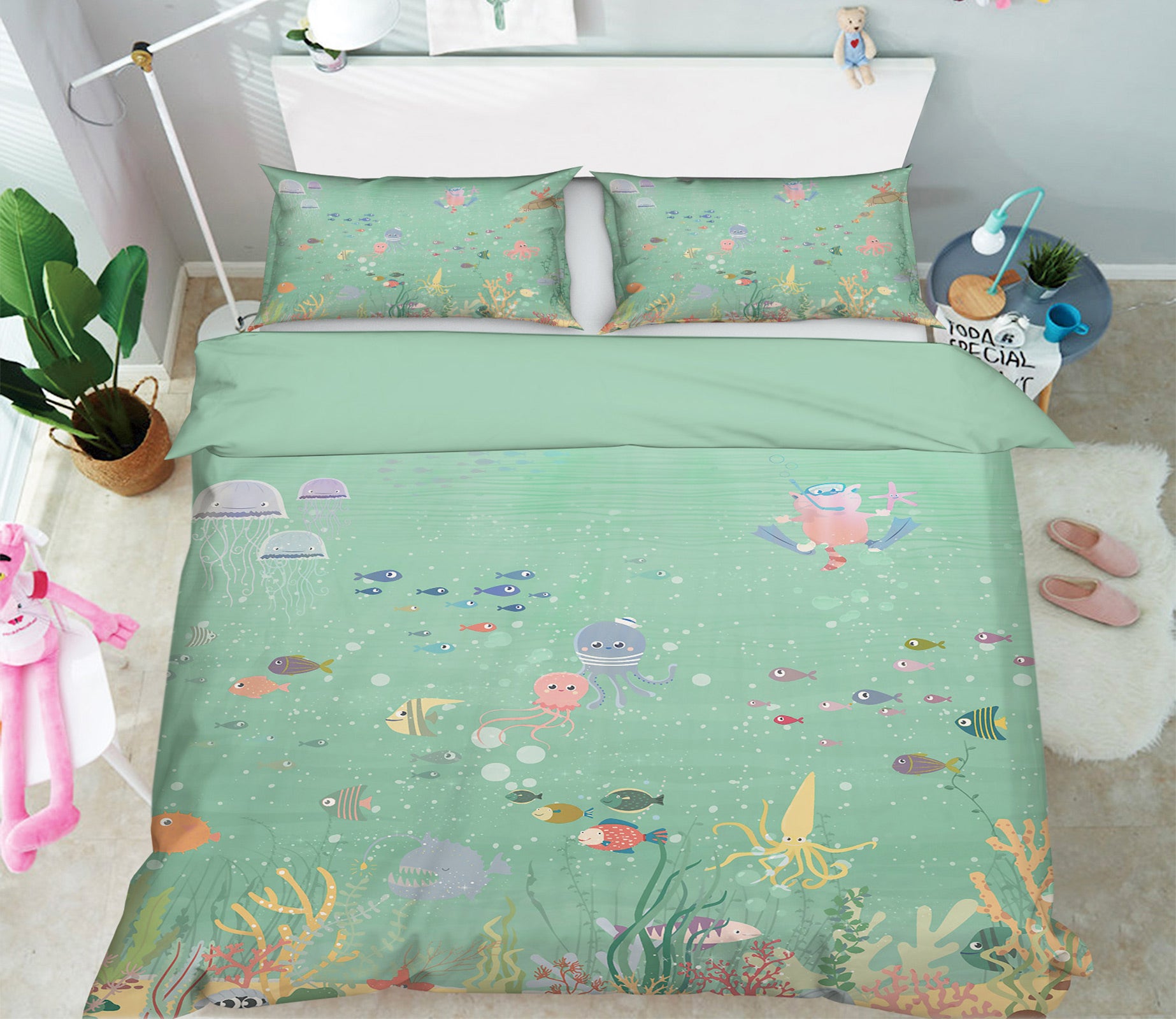 3D Fish 13100 Bed Pillowcases Quilt