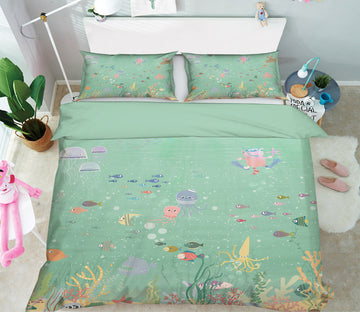 3D Fish 13100 Bed Pillowcases Quilt