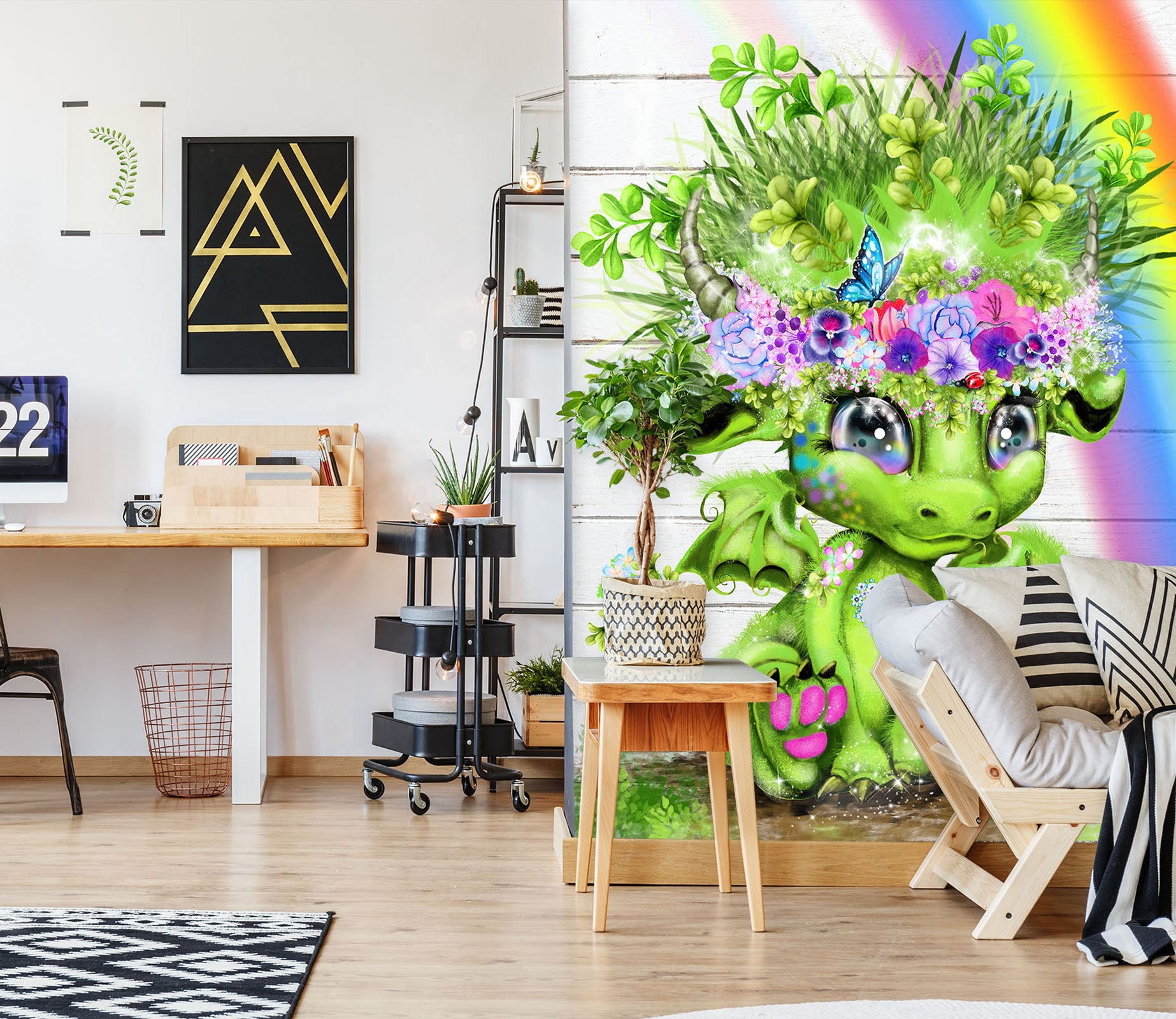 3D Rainbow Dragon 8470 Sheena Pike Wall Mural Wall Murals