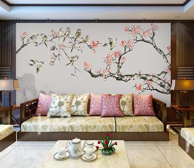 3D Birds And Flowers 1166 Wall Murals Wallpaper AJ Wallpaper 2 