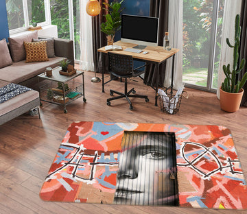 3D Face Pattern 31073 Non Slip Rug Mat