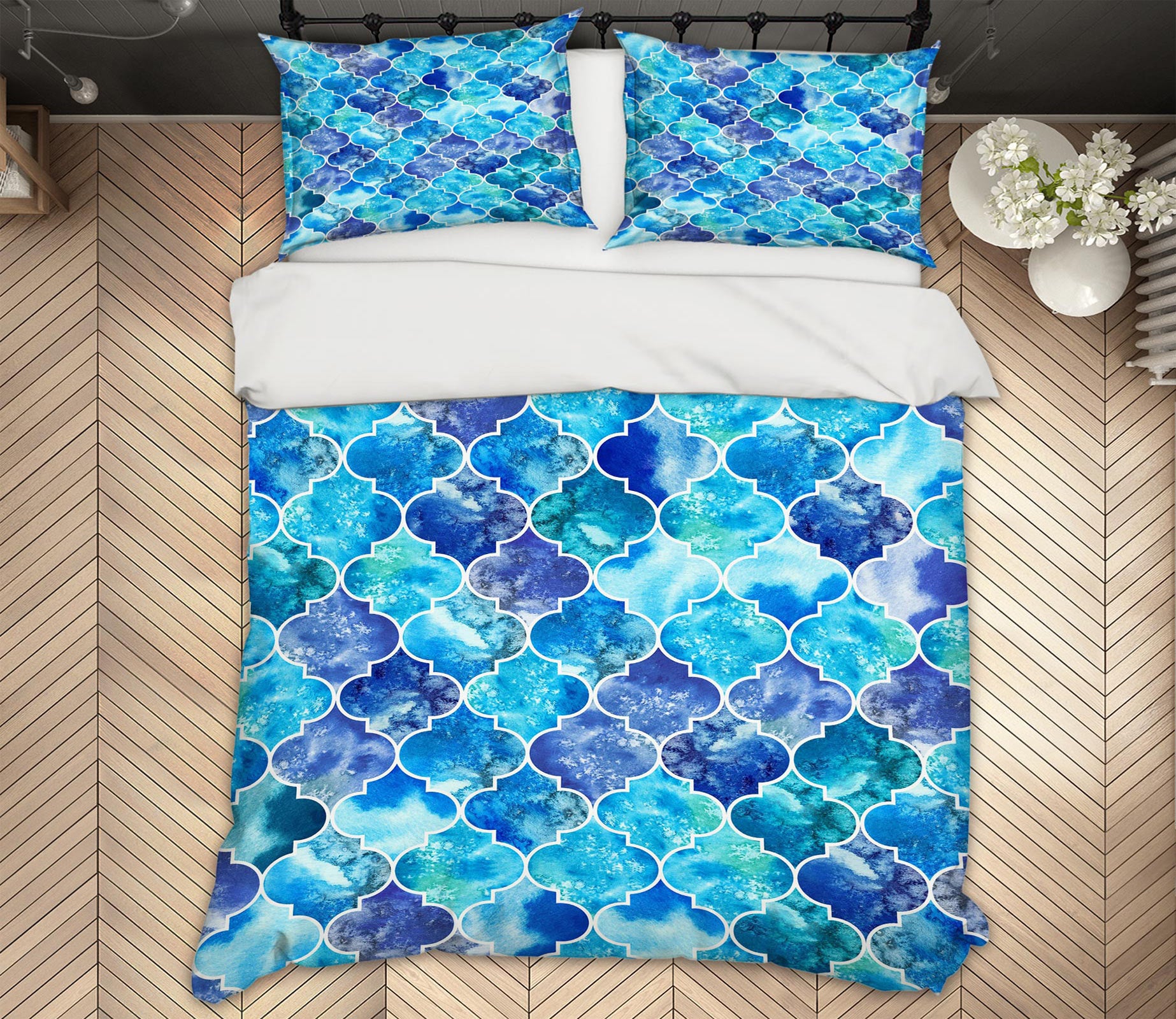 3D Blue Diamond Pattern 59232 Bed Pillowcases Quilt
