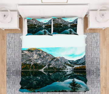 3D Mountain Lake 12216 Bed Pillowcases Quilt