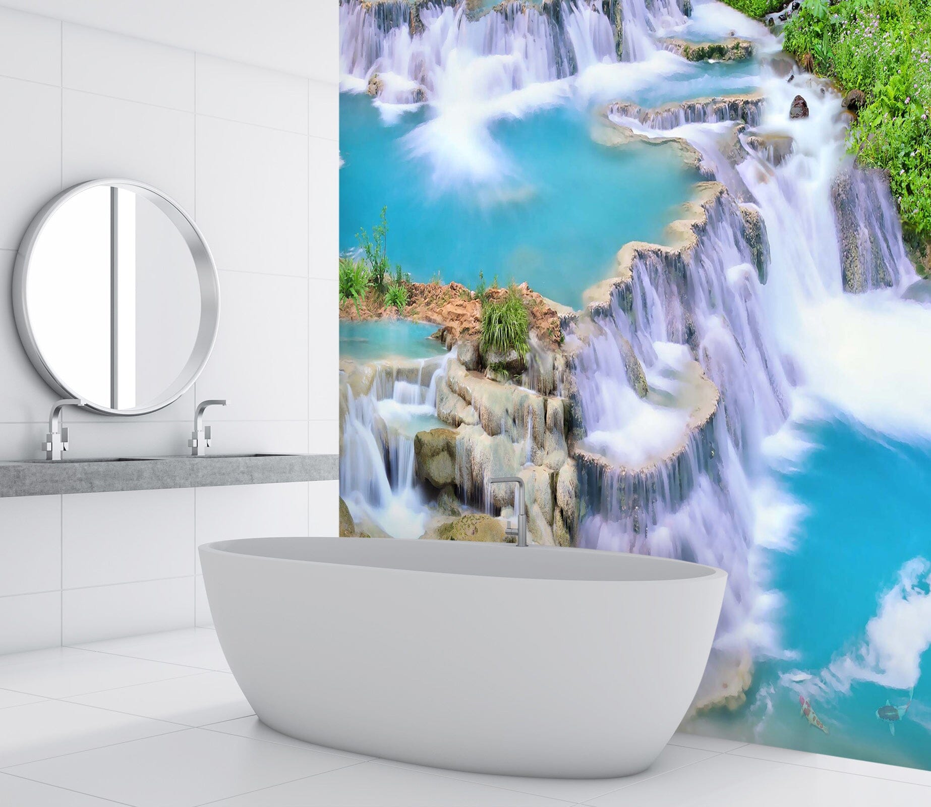 3D Canyon Waterfall 1629 Wall Murals Wallpaper AJ Wallpaper 2 