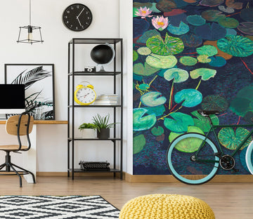 3D Green Lotus Leaf 264 Allan P. Friedlander Wall Mural Wall Murals Wallpaper AJ Wallpaper 2 