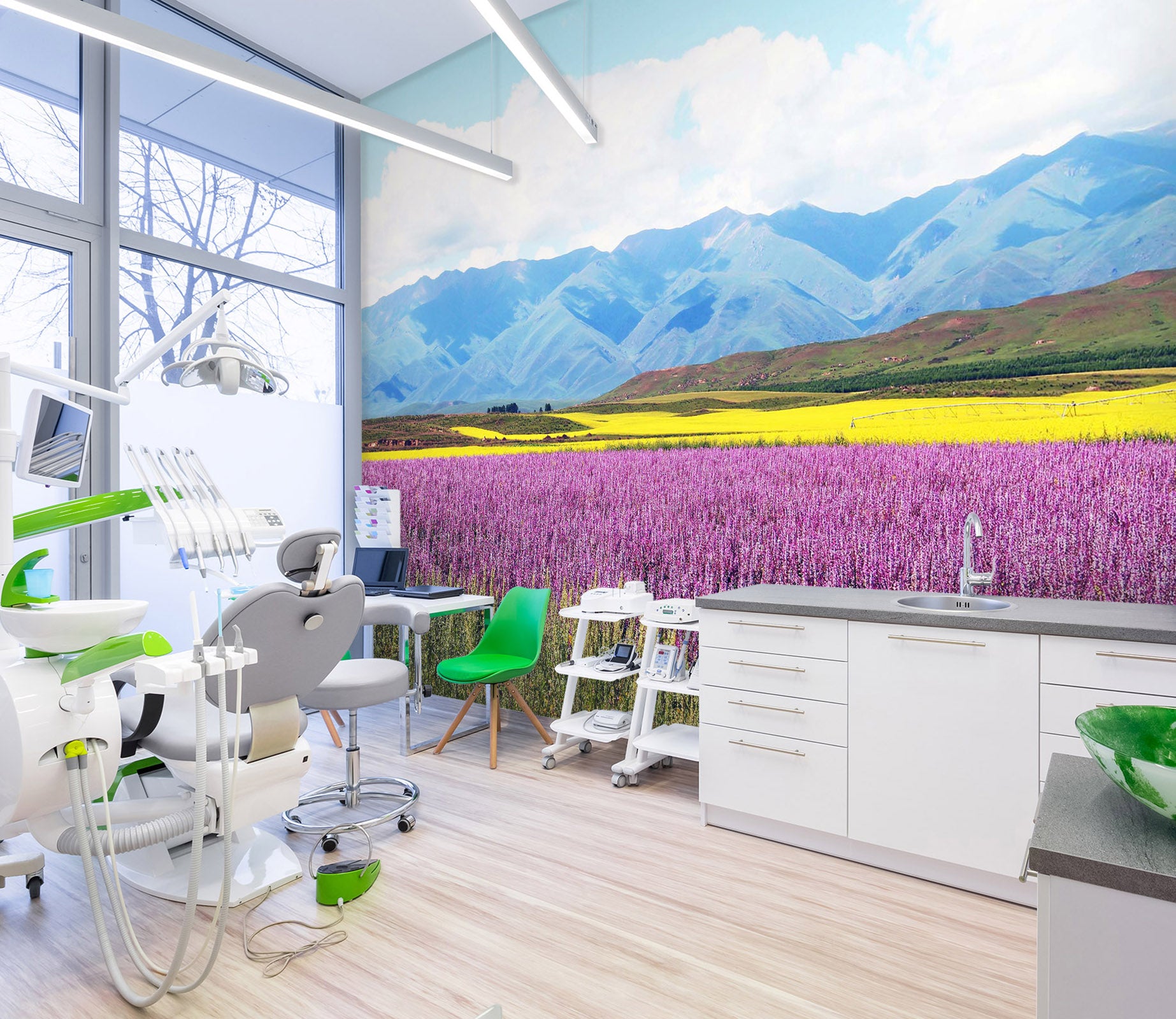 3D Mountain Lavender 019 Wall Murals Wallpaper AJ Wallpaper 2 