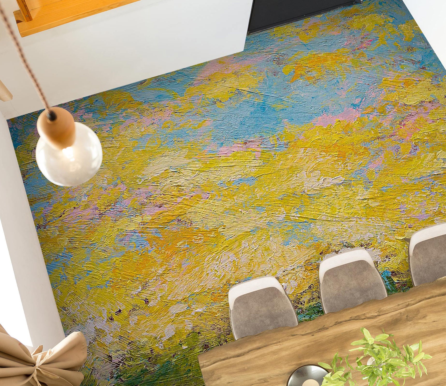 3D Yellow Painting Pattern 9620 Allan P. Friedlander Floor Mural