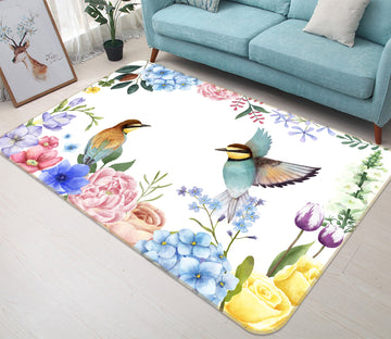 3D Flower Bird 30146 Non Slip Rug Mat
