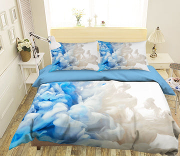3D Gouache Blue Flow 031 Bed Pillowcases Quilt Wallpaper AJ Wallpaper 