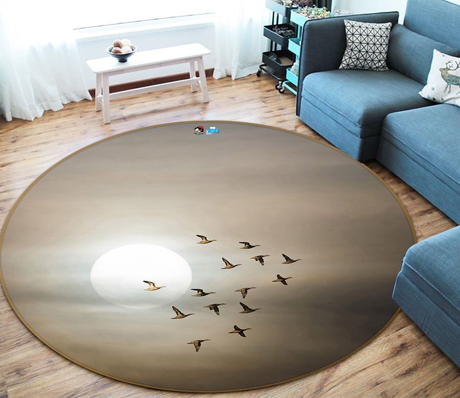 3D Wild Goose 64114 Round Non Slip Rug Mat