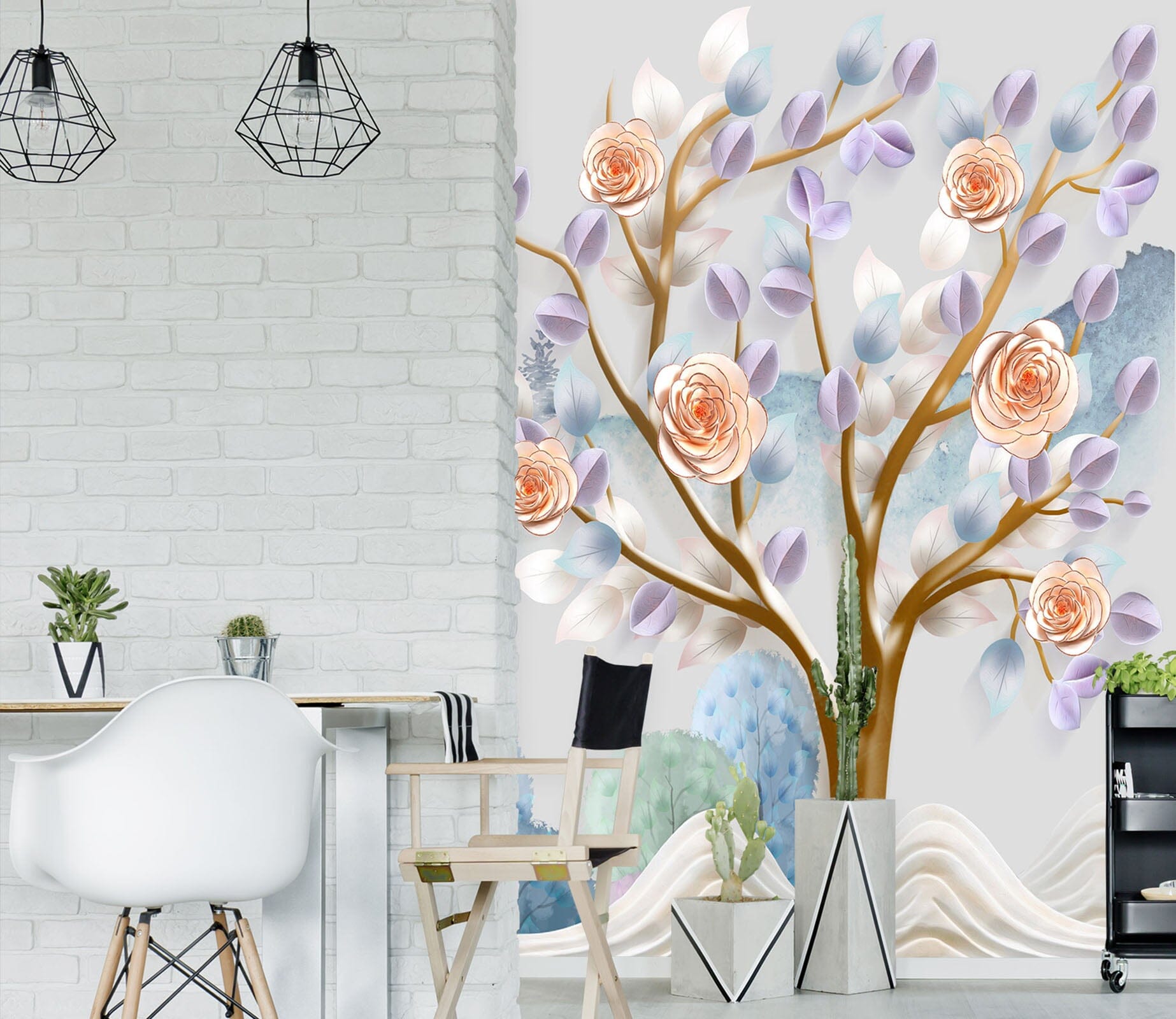 3D Pink Rose 1833 Wall Murals Wallpaper AJ Wallpaper 2 