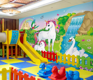 3D Unicorn Swan 1422 Indoor Play Centres Wall Murals