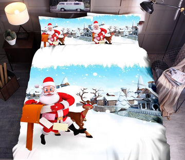 3D Santa Claus 45218 Christmas Quilt Duvet Cover Xmas Bed Pillowcases