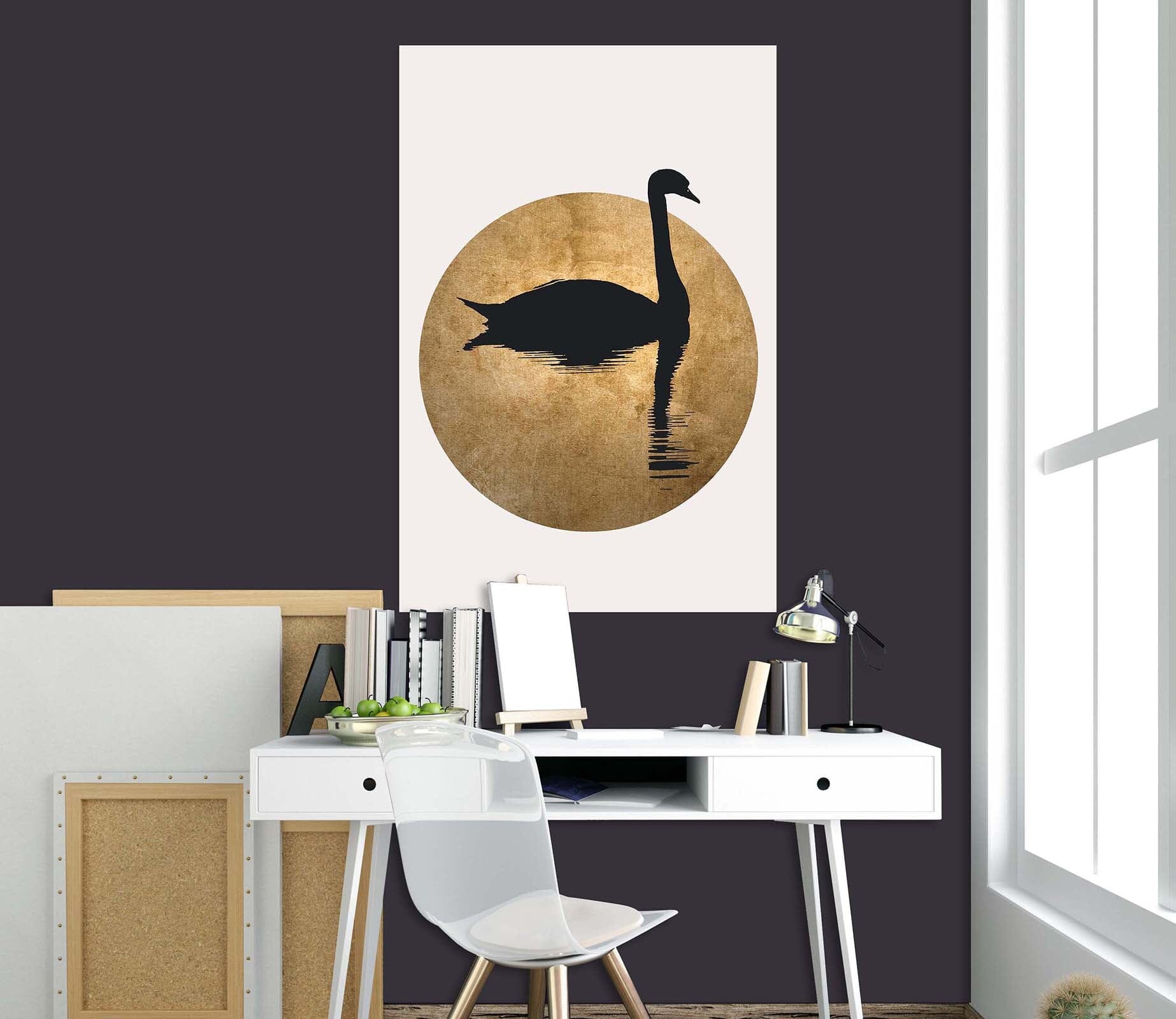 3D Swan Swimming 227 Boris Draschoff Wall Sticker Wallpaper AJ Wallpaper 2 
