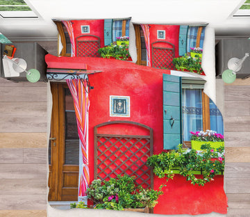 3D Red Door 2132 Marco Carmassi Bedding Bed Pillowcases Quilt Quiet Covers AJ Creativity Home 