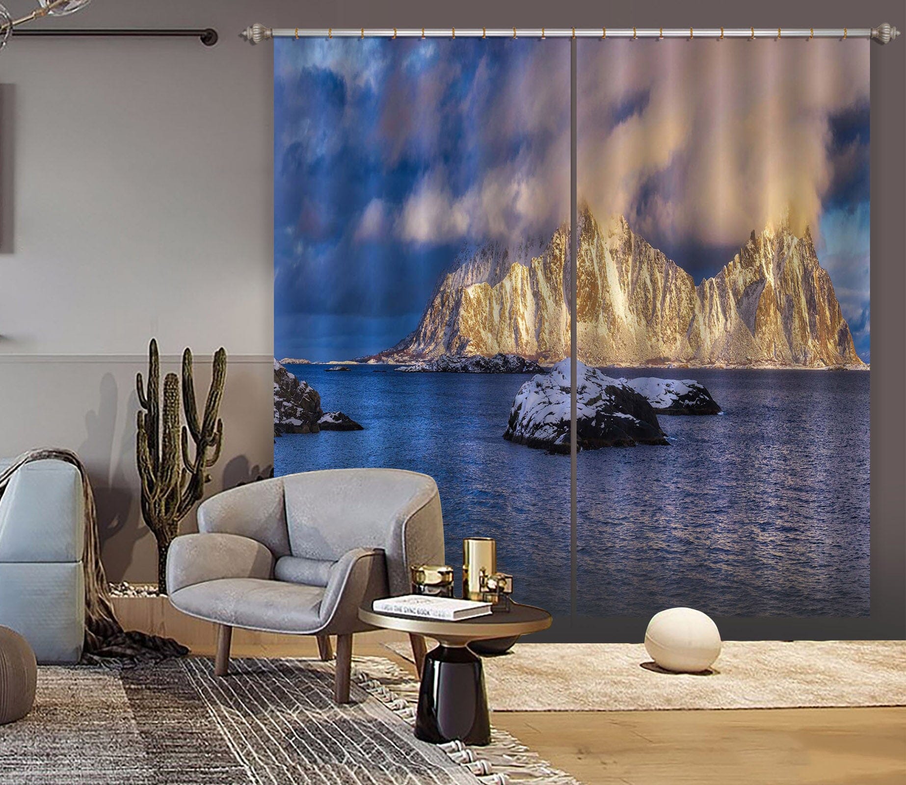 3D Snow Sea 123 Marco Carmassi Curtain Curtains Drapes Curtains AJ Creativity Home 