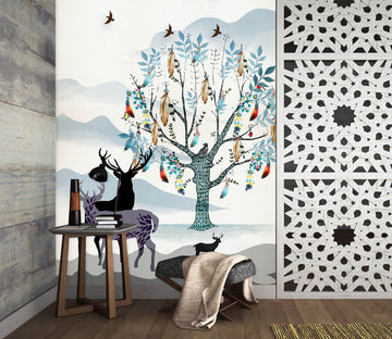 3D Forest Deer 052 Wall Murals Wallpaper AJ Wallpaper 2 