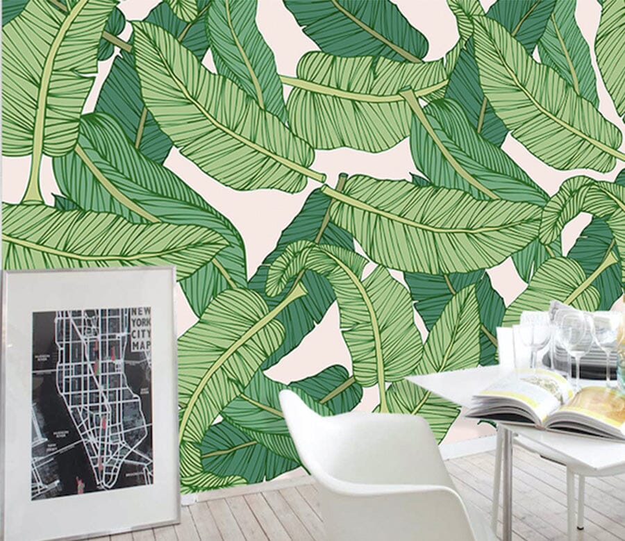 3D Green Leaf WG229 Wall Murals Wallpaper AJ Wallpaper 2 