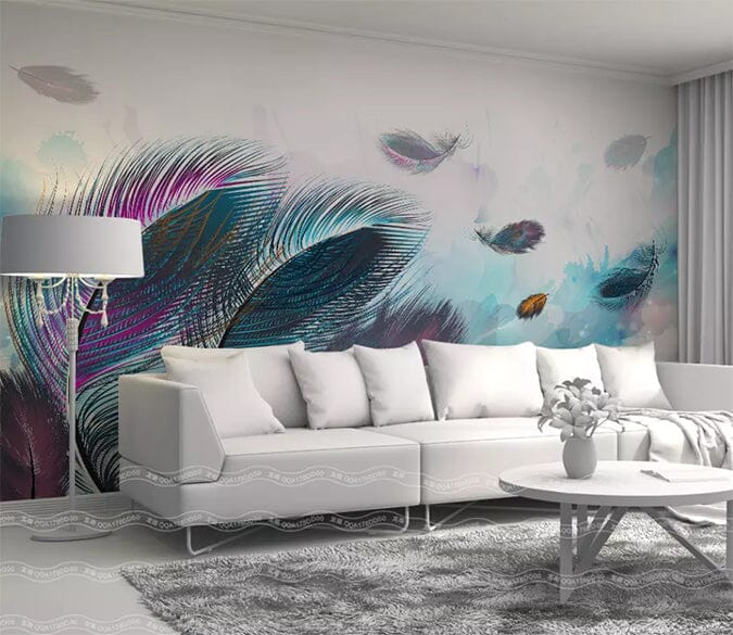 3D Colored Feathers 1406 Wall Murals Wallpaper AJ Wallpaper 2 