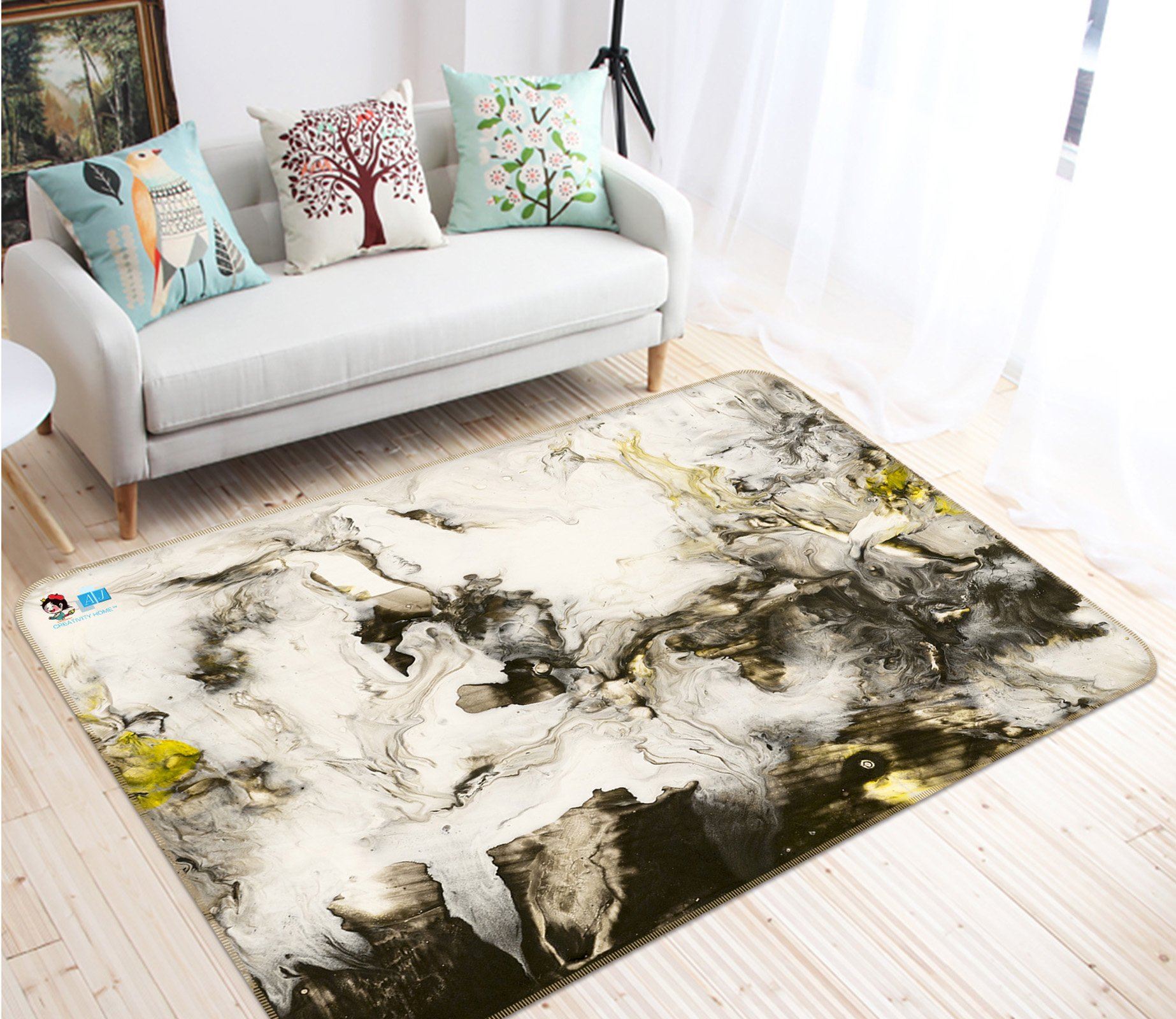 3D Abstract Ink Texture 29 Non Slip Rug Mat Mat AJ Creativity Home 