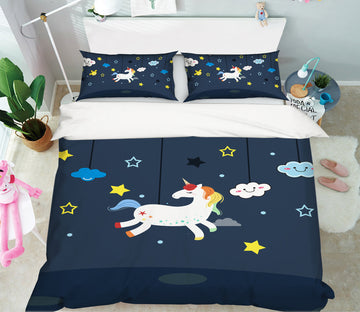 3D Unicorn Star 13111 Bed Pillowcases Quilt
