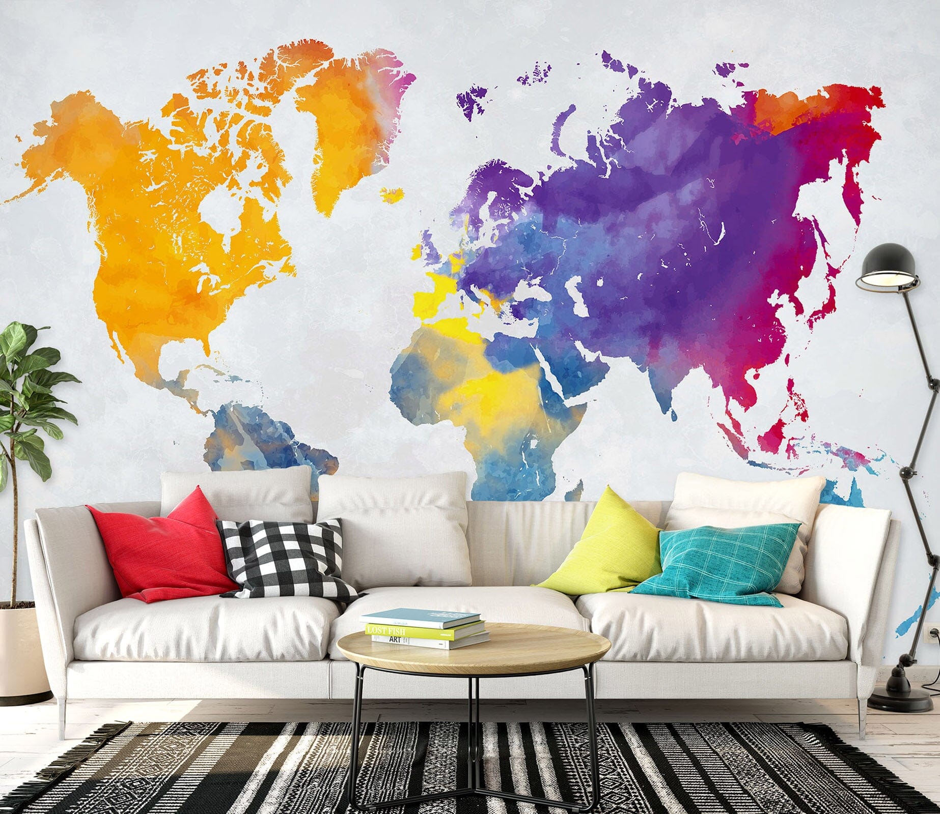 3D Color Graffiti 2012 World Map Wall Murals Wallpaper AJ Wallpaper 2 