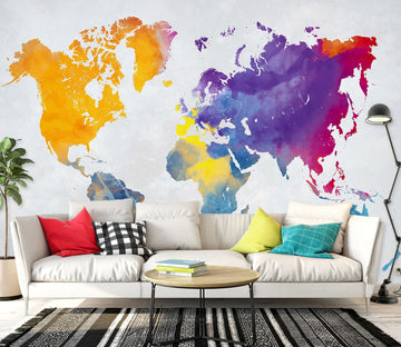 3D Color Graffiti 2012 World Map Wall Murals Wallpaper AJ Wallpaper 2 