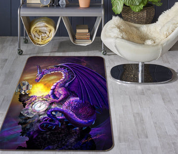 3D Clock Dragon 3035 Rose Catherine Khan Rug Non Slip Rug Mat Mat AJ Creativity Home 
