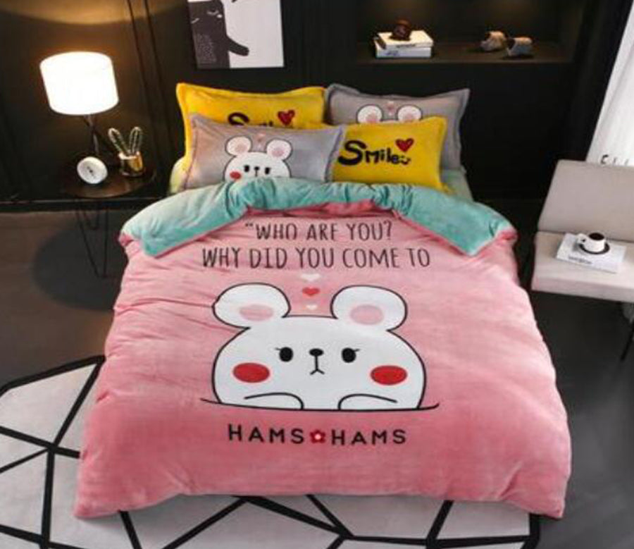 3D Cartoon Bunny 17016 Bed Pillowcases Quilt
